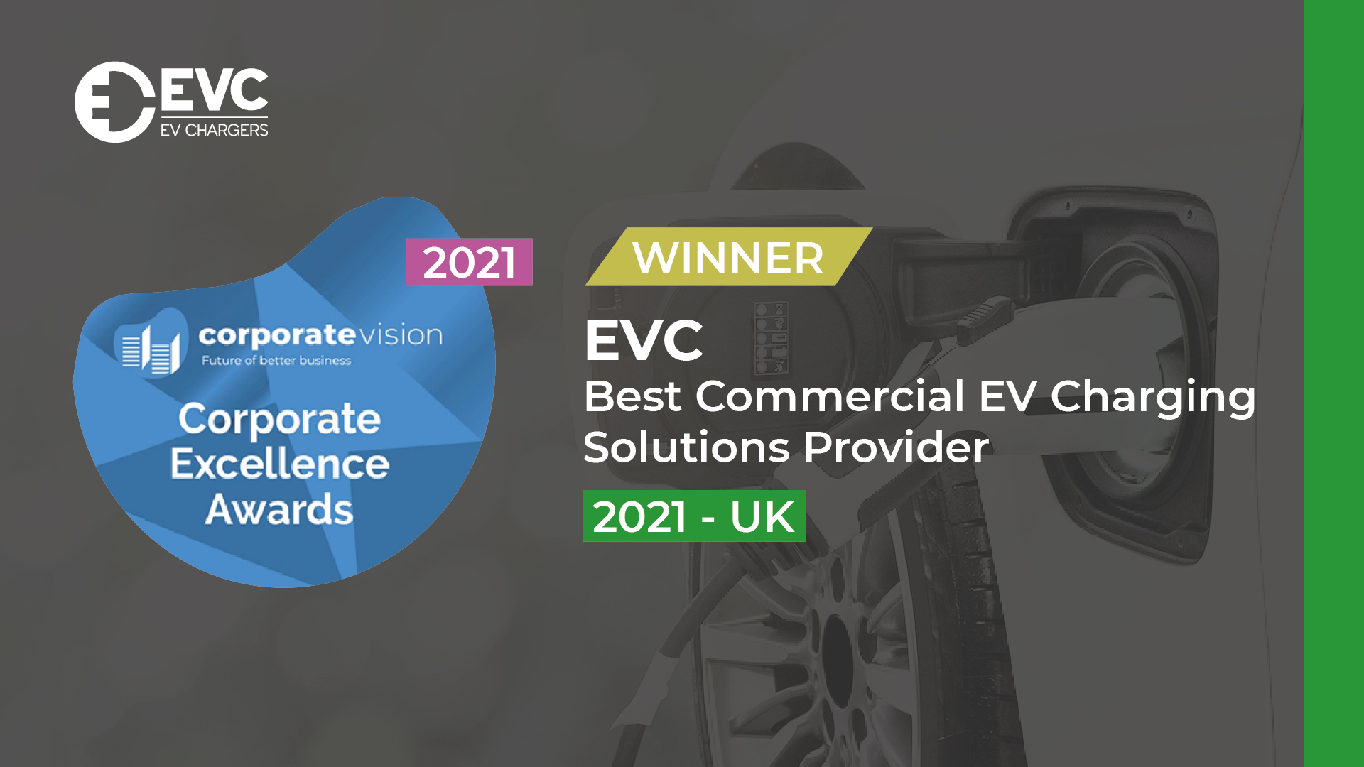 EVC named Best Commercial EV Charging Solutions Provider in the UK for 2021